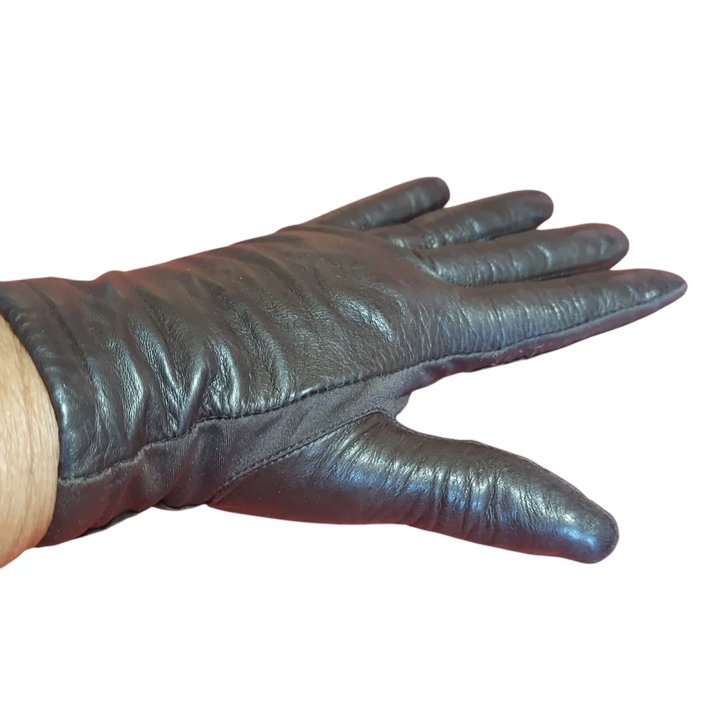 Isotoner by Aris Leather Driving Gloves Lined Women's - Picture 3 of 14